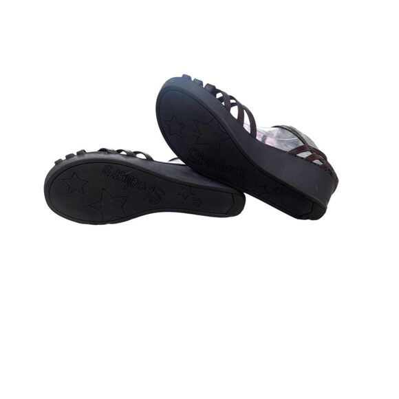 Skechers Brown Leather Strappy Wedge Sandals Ankle Strap Size 10 - Picture 9 of 10